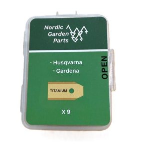 Husqvarna/gardena samt mange andre 9 stk titaniumbelagt rustfri knive 0,75mm uoriginale